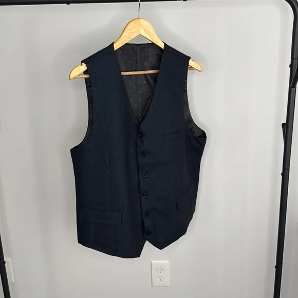 Men's Tweed Herringbone Wedding Suit Prom Tuxedo  3 Piece Peak Lapel Size 44R - Picture 9 of 12